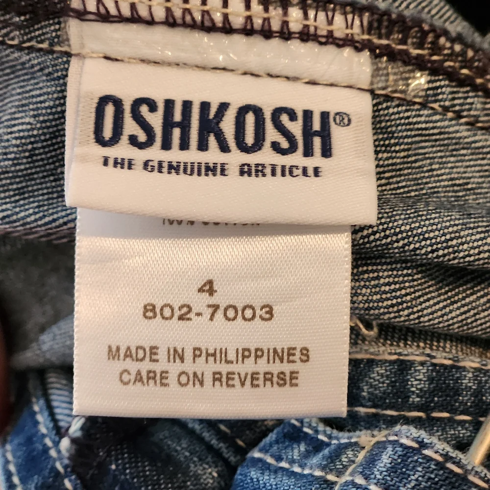 NWT 90s OshKosh B'gosh Overalls With Tide Partner Interior Tag Size 4 - Picture 5 of 8